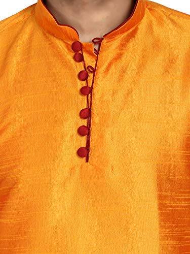 Image of Men's Ethnic Silk Loop Button Kurta