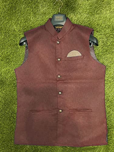 Image of BE ACTIVE 100% Cotton Solid Pattern Trendy Comfortable Stylish Full Sleeve Kurta Pajama Set with Jacket Nehru Style Koti for Men's ||