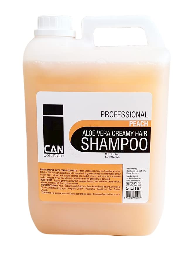 ICAN LONDON PEACH SHAMPOO SALON SIZE 5 LITRE GALLON - IMPROVED FORMULA