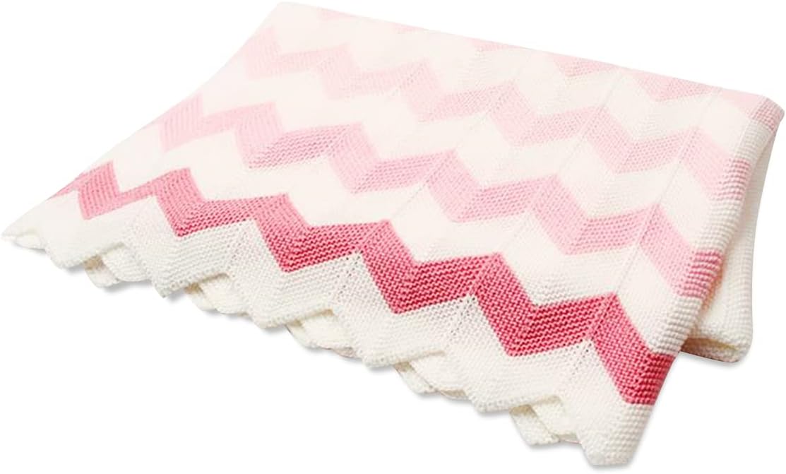Star Babies Soft Knitted Blanket, 70x90cm, Pink White