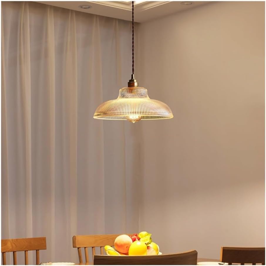 Lustre japonais rétro en verre et laiton TCHAU TCHAU pour îlot de cuisine