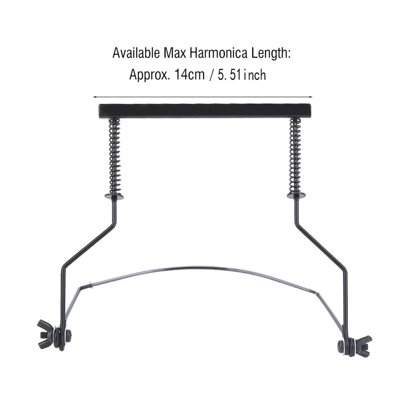 Glomora Harmonica Holder, 10 Holes Harmonica Holder Black Neck Hands Free with Anti-Scratch Felt Pads, Rack Support Accessory - Music Instrument Accessory