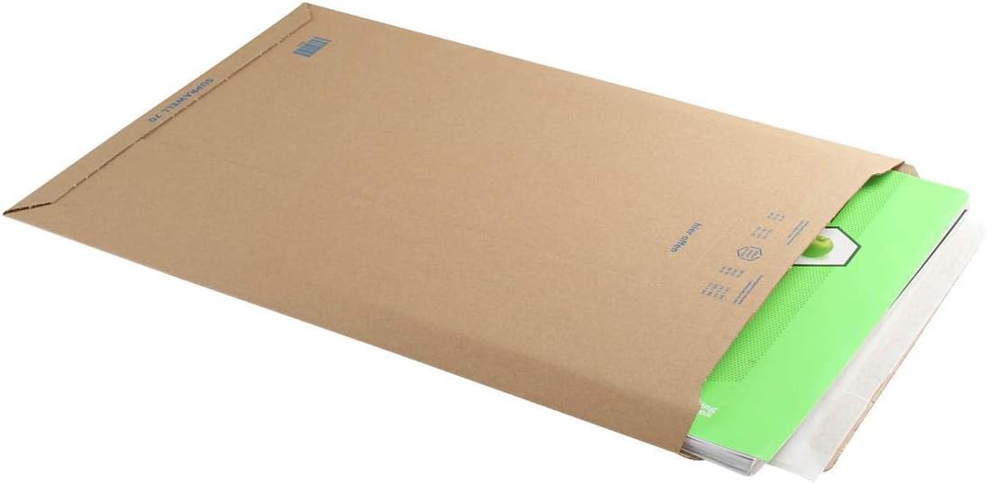 Blake Purely Packaging 490 x 330 mm Corrugated Envelopes Plastic Free Peel & Seal Tamper Evident Recycled (PCE70) Brown Kraft - Pack of 100