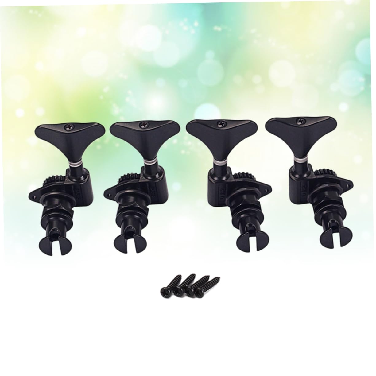 Meccaniche Sigillate per Ukulele Acustico 4 Pezzi in Metallo Nero | Modello GC117 2L 2R, Kit di Montaggio Ferrule e Viti, per Sostituzione e Messa a Punto su Ukulele Bassi