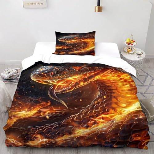 Parure de lit serpent or 135x200 pour remplacer le linge de lit usé