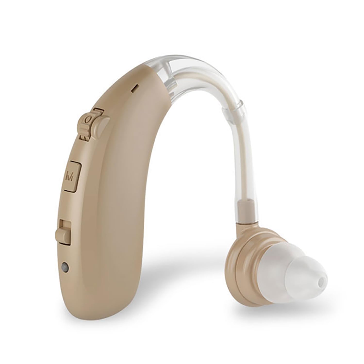 Discoball Dispositivo de mejora de sonido recargable, cancelación de ruido digital, sonido de oído de voz ajustable para personas mayores y adultos (beige)
