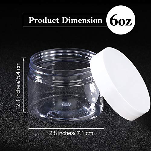 Image of Patelai 4 Pcs Plastic Jars Wide Mouth with Lids,6 Ounce,White
