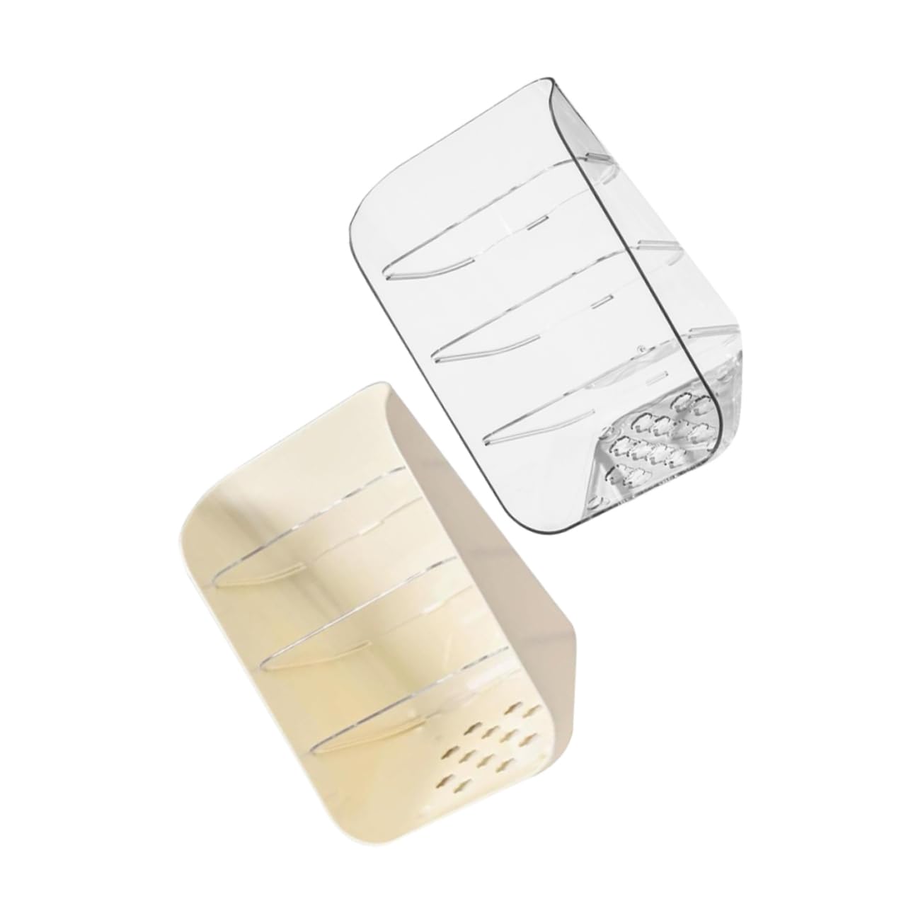 Sewroro Organizadores de Escritorio Porta Pinceles Transparentes con Base Estable para Lápices y Cosméticos, 2 Piezas para Oficina o Dormitorio