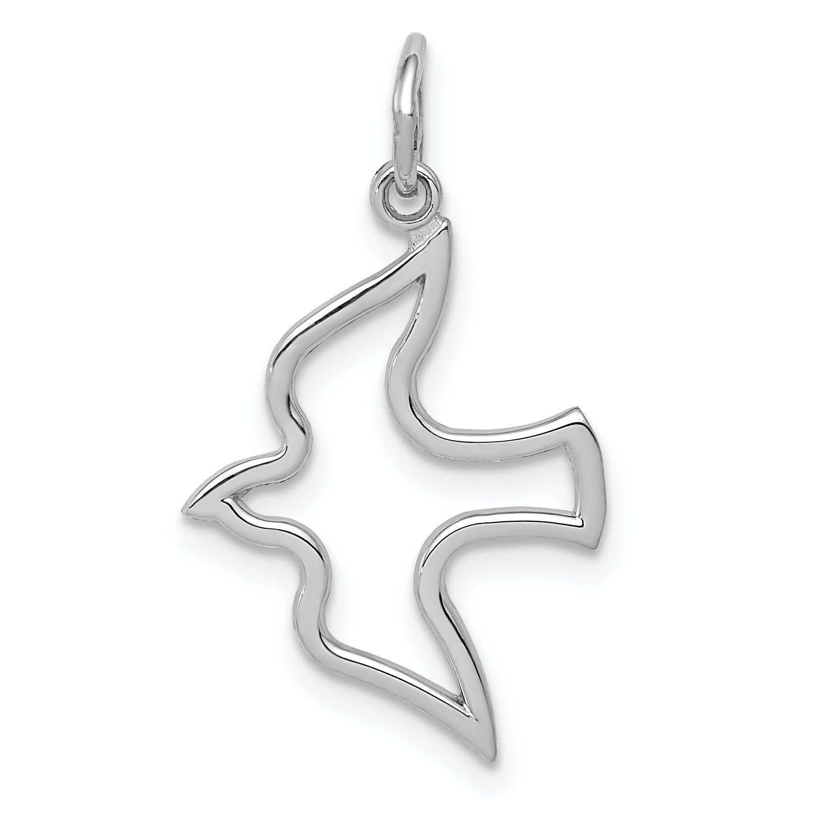 14K White Gold Holy Spirit Dove Charm Pendant Jewelry