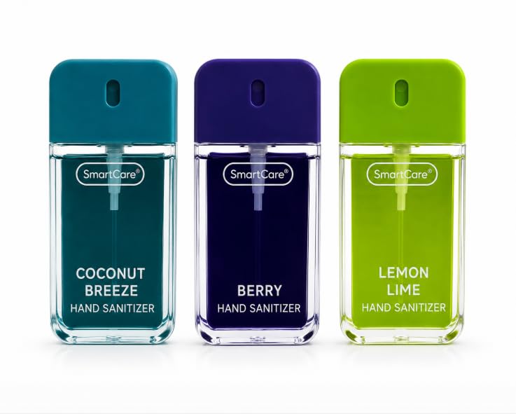 Travel Size Moisturizing Hand Sanitizer, Coconut Breeze, Berry & Lemon Lime Scents, Quick-Dry Formula, Portable Mini Spray Bottles for Purse, Pocket & Travel (3PK) (Lavender, Berry, Coconut breeze) image 4