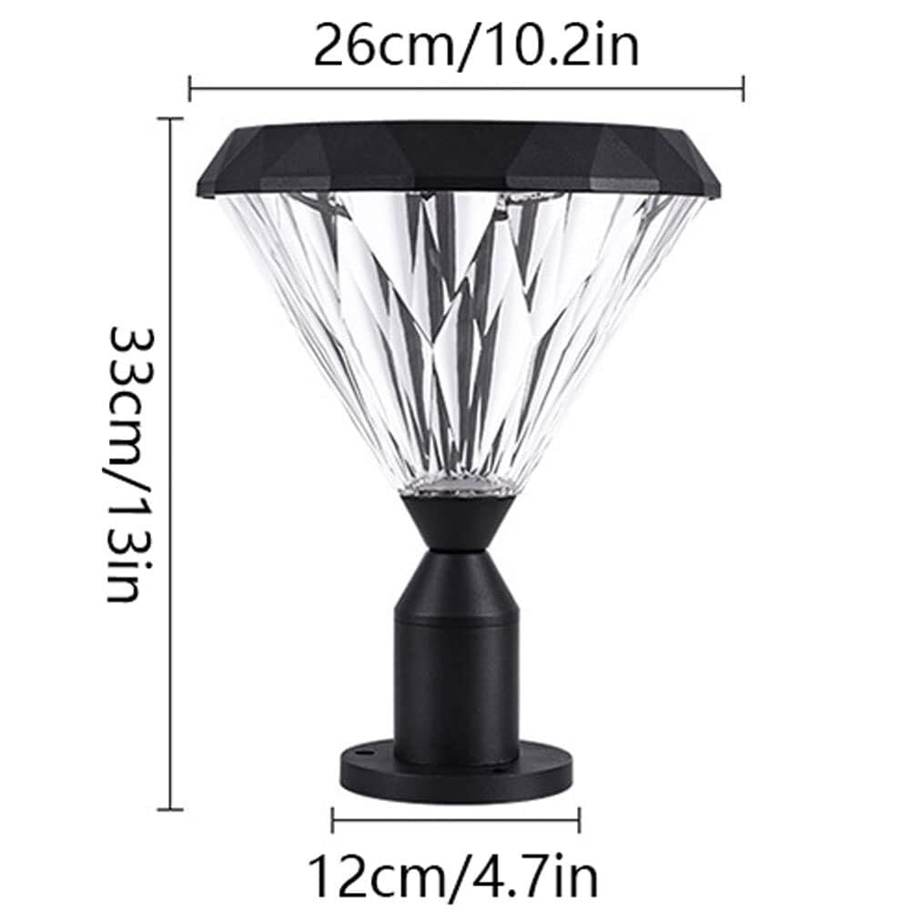 Trójkolorowa ściemnialna lampa solarna LED, domowa zewnętrzna wodoodporna lampa Stigma IP55, dekoracja ogrodzenia ogrodowego willi, słup oświetleniowy, do zewnętrznego og