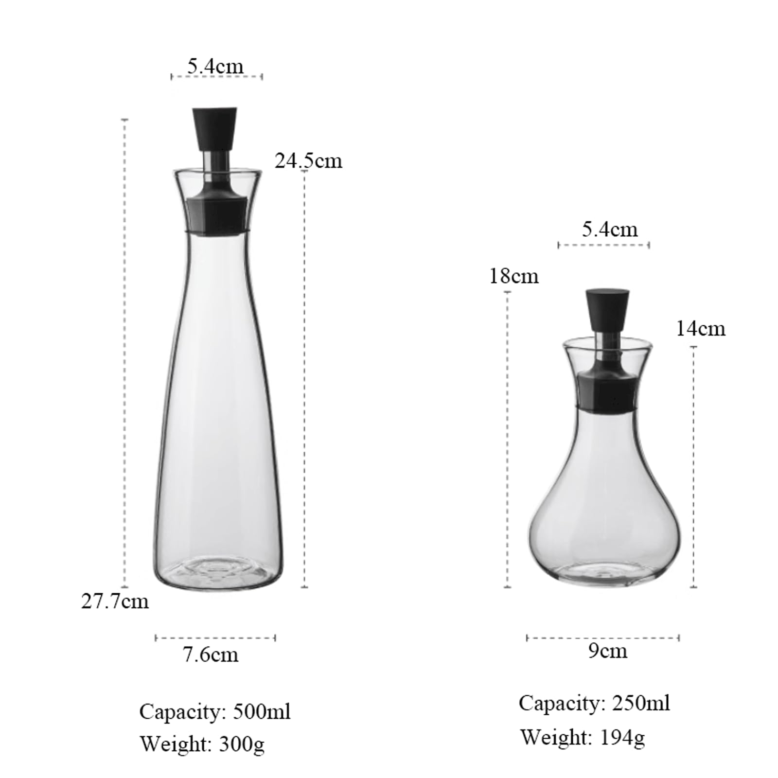 KRILLIQ Lattina di Olio Bottiglia di Olio sigillata Trasparente Bottiglia di Olio commestibile conica Bottiglia di Vetro per Olio e aceto per la Cottura in Cucina per Condimento