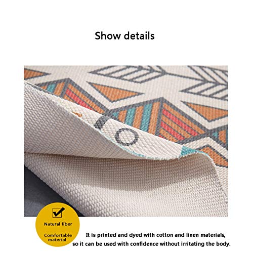 Tathagata Etnische stijl katoen en linnen wandtapijt Home Decor vloermatten Retro Plain wandtapijten handgemaakt tapijt slaapkamer nachtkastjes vloermatten (kleur: B, grootte: 60 * 150cm) - Image 3