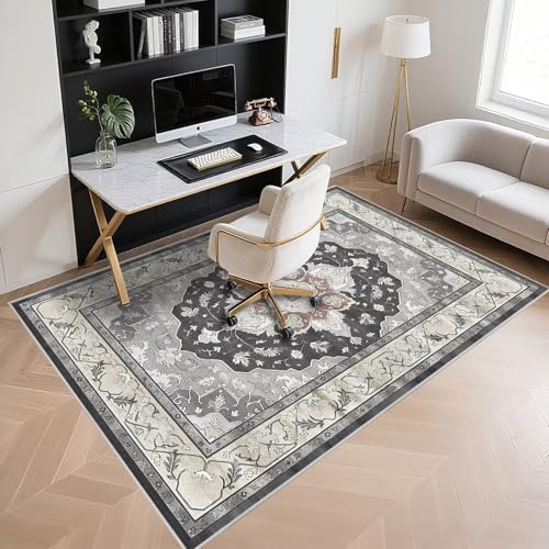Tapis de cuisine gris 90x190cm lavable et résistant aux taches de graisse - 5