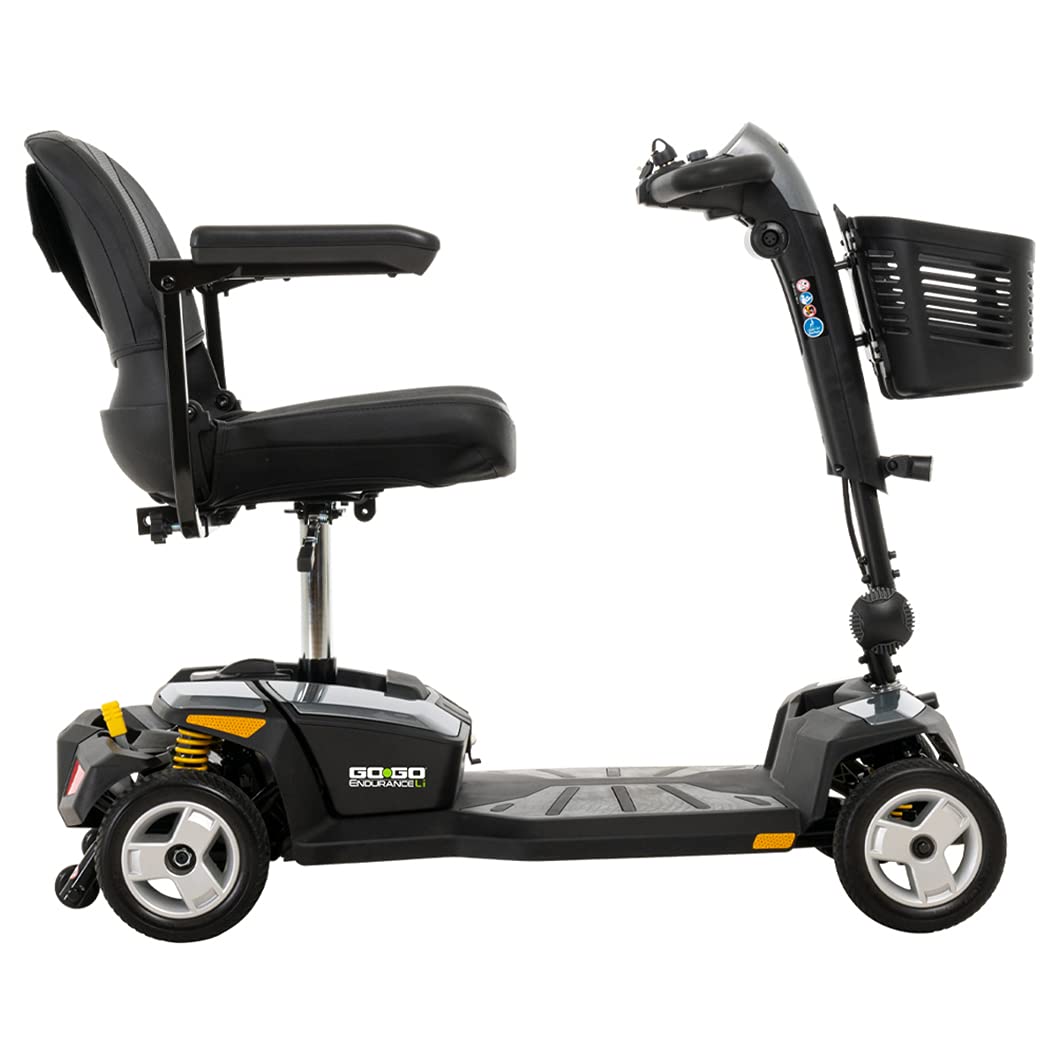 Pride Go Go Endurance LI (Lithium Batteries) 4-Wheel Mobility Scooter, with 5-Year Extended Warr (Grey, 16 AH Battery, 20