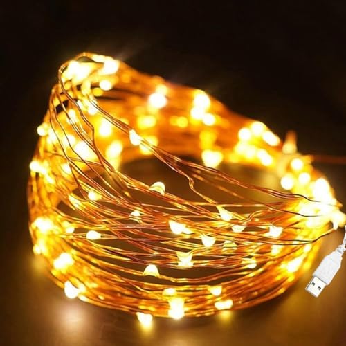 Image of NW USB String Light | USB Light | Decoration Copper USB Powered | 100 Led Light | 10 Meters Light Color- Warm White (Pack of 1)