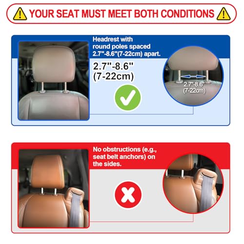 Image of Spurtar Updated Version Car Headrest Pillow for Kids Head Support, Adjustable Interior Must Haves for Toddler Travel, Memory Foam Neck Pillow Road Trip Essentials