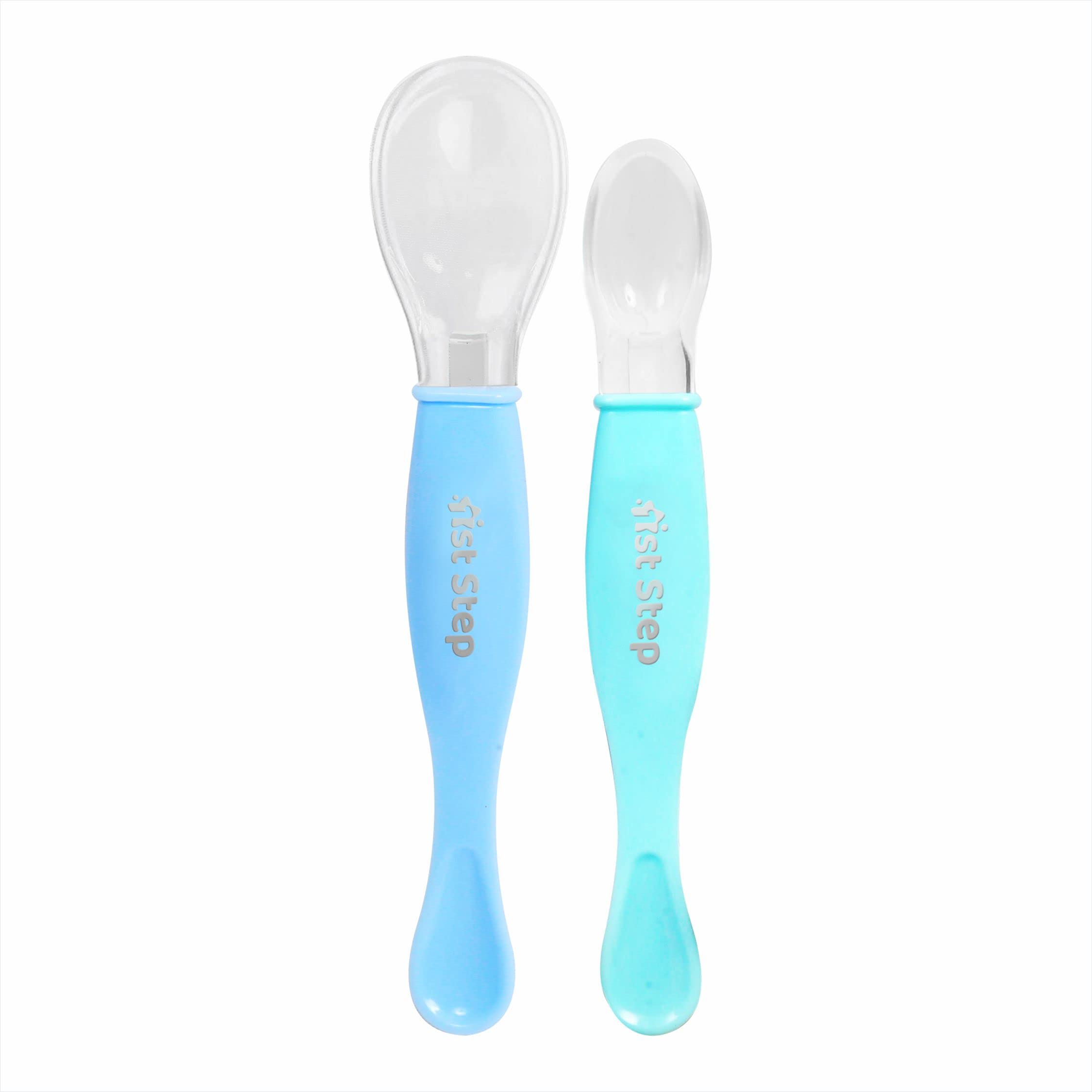 1st Step Dual Ended BPA Free Silicone Spoon Set (Blue)-image-37