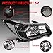 Auto Dynasty Factory Style Halogen Headlights Assembly Compatible with Subaru Forester SJ 2014-2016, Driver and Passenger Side, Black Housing Clear Corner
