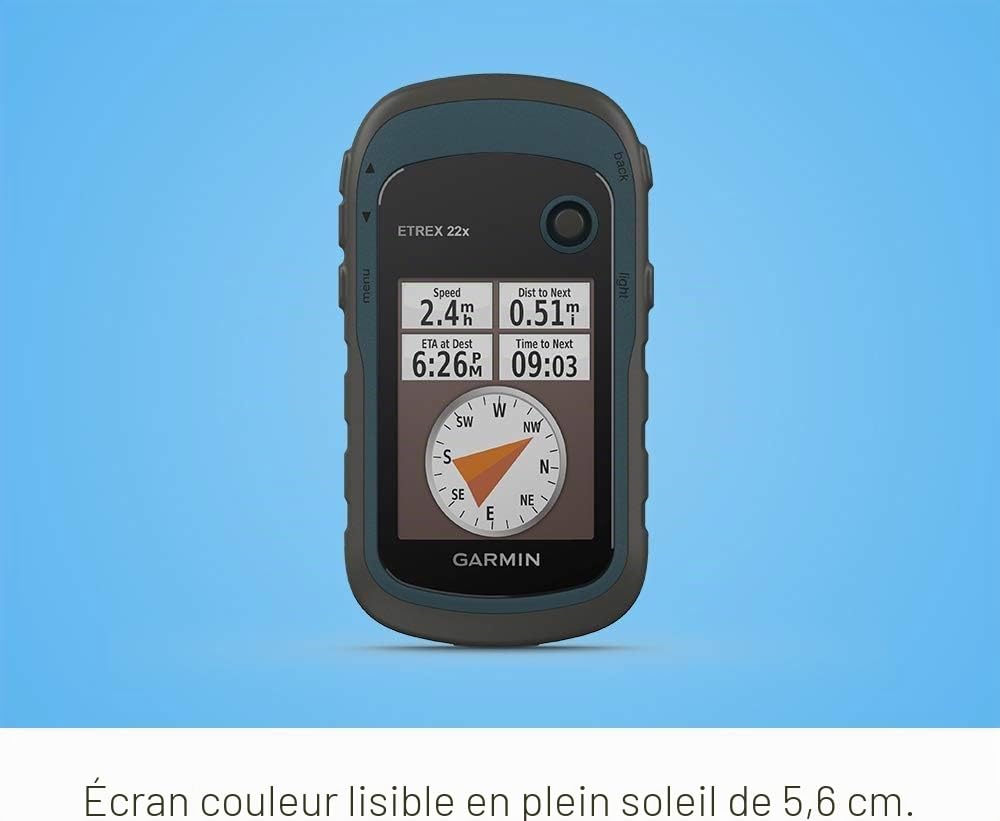 Garmin 010-02256-00 eTrex 22x, Navigateur GPS Portable Robuste, Noir/Bleu Marine