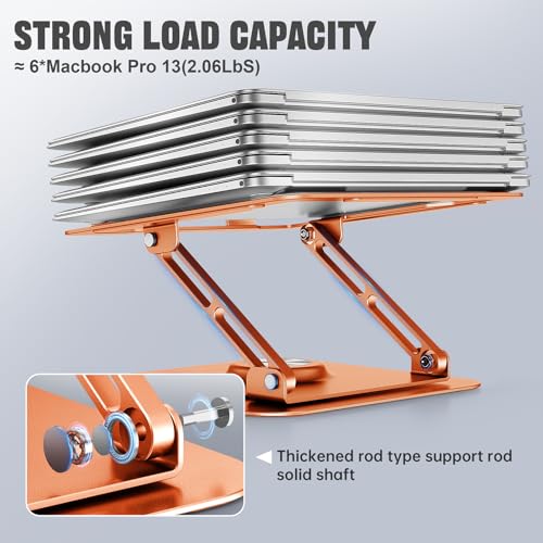 Image of JOYEKY Laptop Stand for Desk, Adjustable Computer Stand with 360 Rotating Base, Ergonomic Laptop Riser for Collaborative Work, Foldable & Portable Laptop Stand, fits for All 10-16 inch Laptops