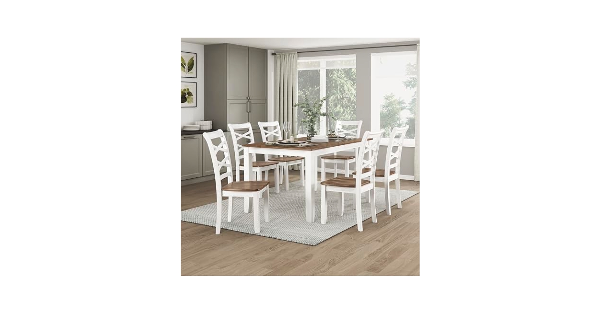 Amazon.com - Lexicon Dining Table Set for 6 with Chairs