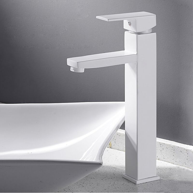 Robinet de lavabo noir blanc JCAKES : mitigeur de salle de bain monotrou
