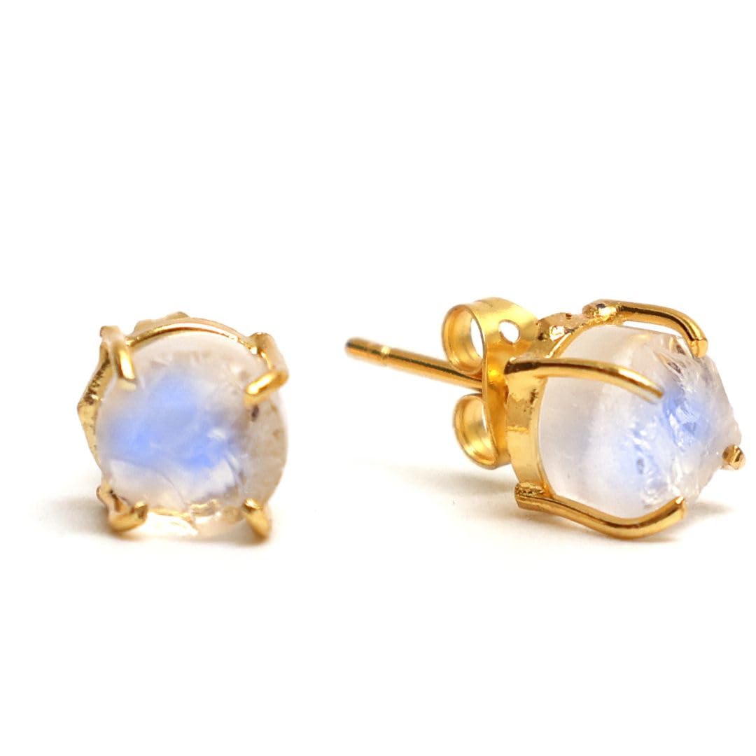GEMPIRES NATURE’S TREASUREGempires Natural Raw Prong Setting Stud Earrings, 8-10 mm Crystals Earring, Handmade Jewelry, Gift for Her