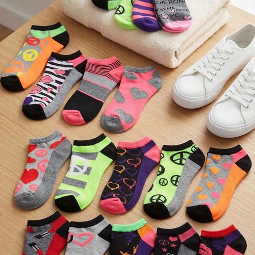 Image of Tipi Toe Women's 20 Pack Colorful Low Cut Socks - Lightweight, Breathable Design for All-Day Comfort Sizes 9-11 /10-13