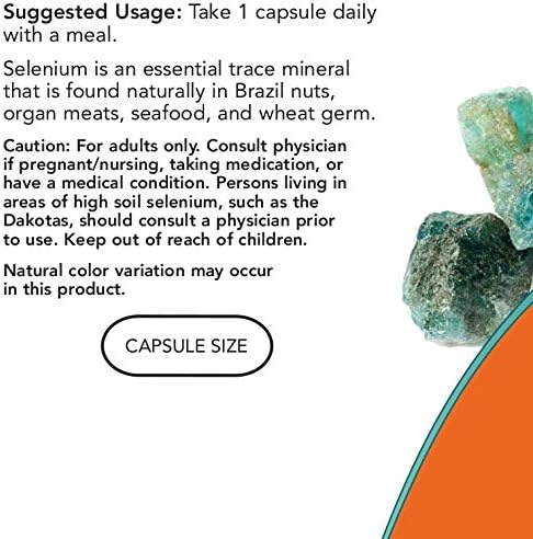 Now Selenium 200mcg 300 Veg Capsules - Yeast Free, Non-GMO, Vegan, Kosher