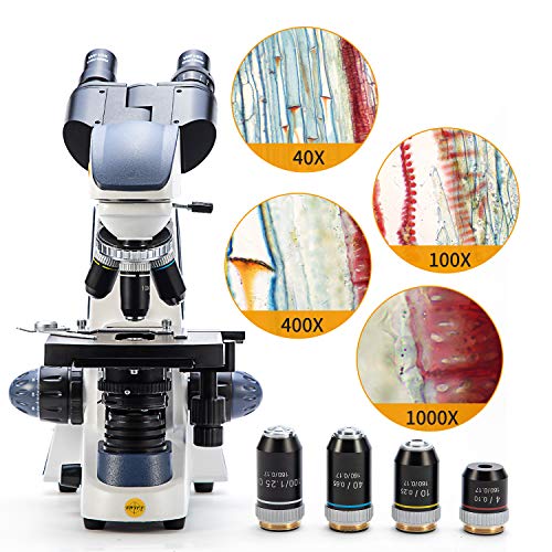 Swift Sw380B 40X-2500X Magnification, Research-Grade Binocular Compound Lab Microscope, Mechanical Stage, With 5.0 Mp Camera And Software Windows/Mac Compatible And 100Pcs Blank Slides #TOP4