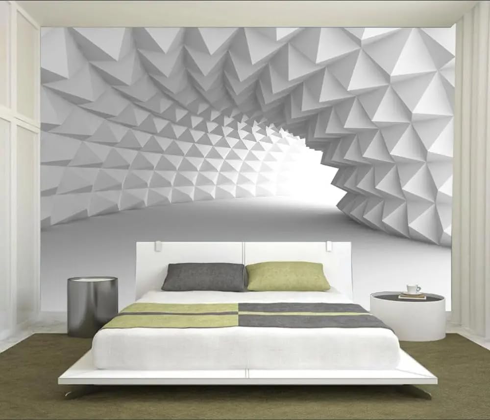 Papier peint panoramique 3D effet trompe l'oeil tunnel d'extension espace 400 x 300 cm