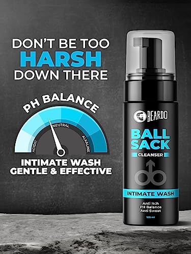 Image of Beardo Ball Sack Intimate Wash For Men, 100ml | Prevent Odour, Itch, Sweating | No Dryness No Irritation | PH Balance Intimate Foaming Cleanser For Men