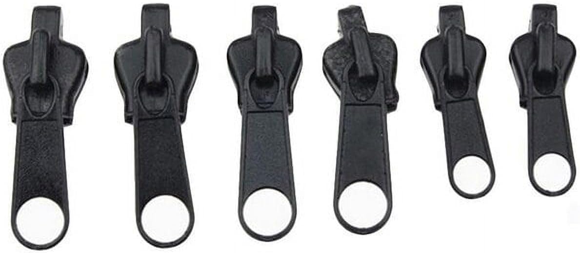 6Pcs Black Zipper Repair Kit Universal Instant Zipper Fixer with Metal Slide Fix Any Instantly 3 Different Zipper Sizes Sewing Fasteners,Universal Zipper Repair Kit