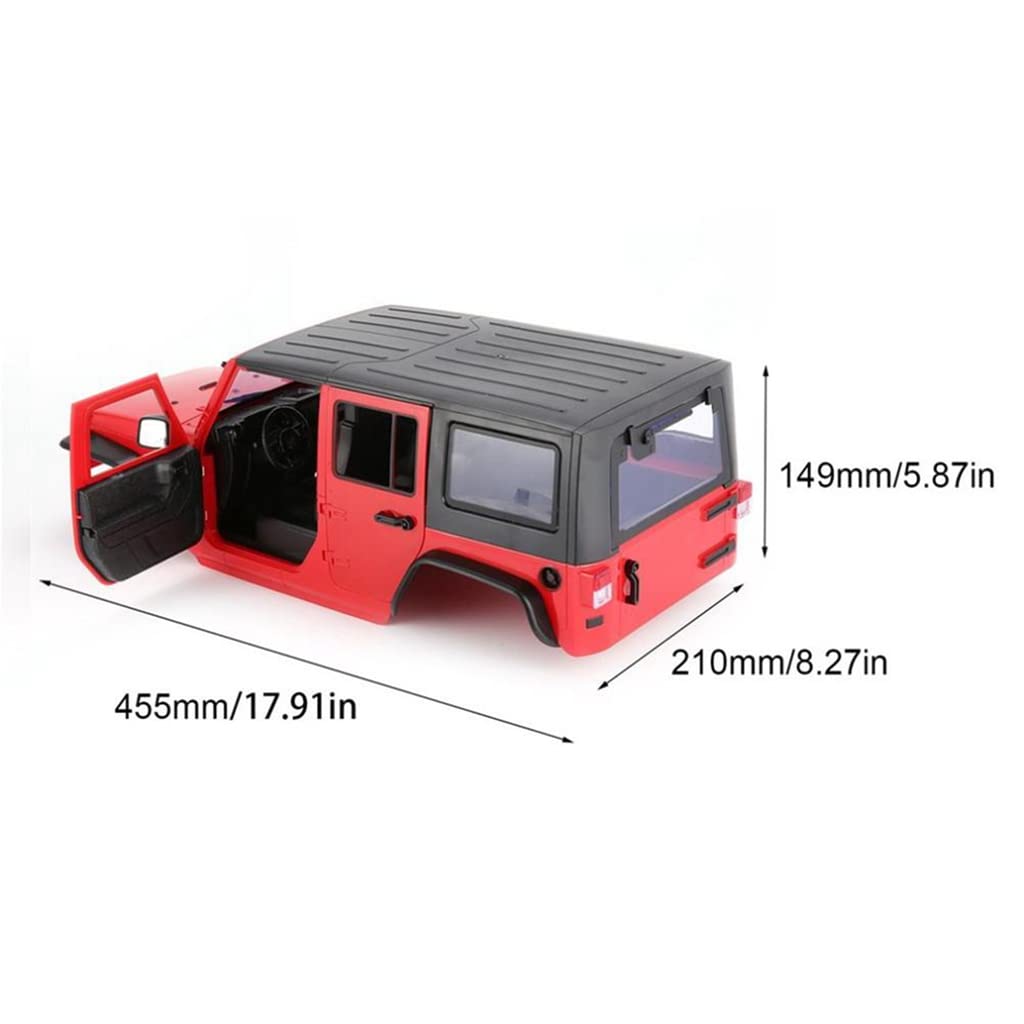 Zestaw powłoki samochodowej 313mm / 12.3inch Wózek rozstaw osi, niezmieniony dla zabawka pojazdu DIY dla 1/10 RC Crawler osiowy SCX11 SCX10 90046 90047 Jeep Wrangler, B