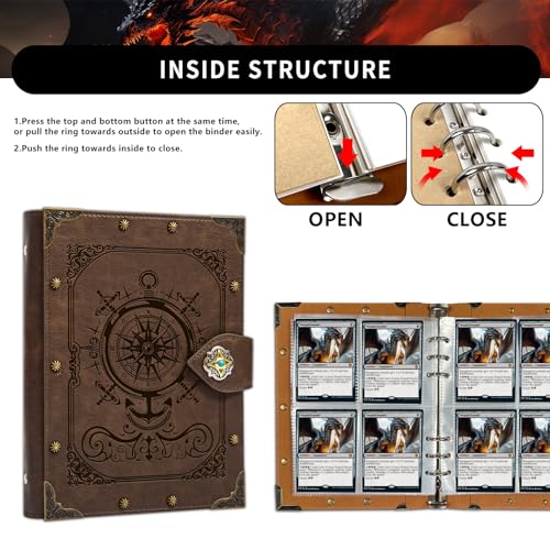 Image of Trading Card Binder,4-Pocket Binder for Trading Cards Holds 240 Cards | Premium Collector Card Album for Standard Cards,Card Collection Folder for MTG,TCG,Yugioh,Game Cards