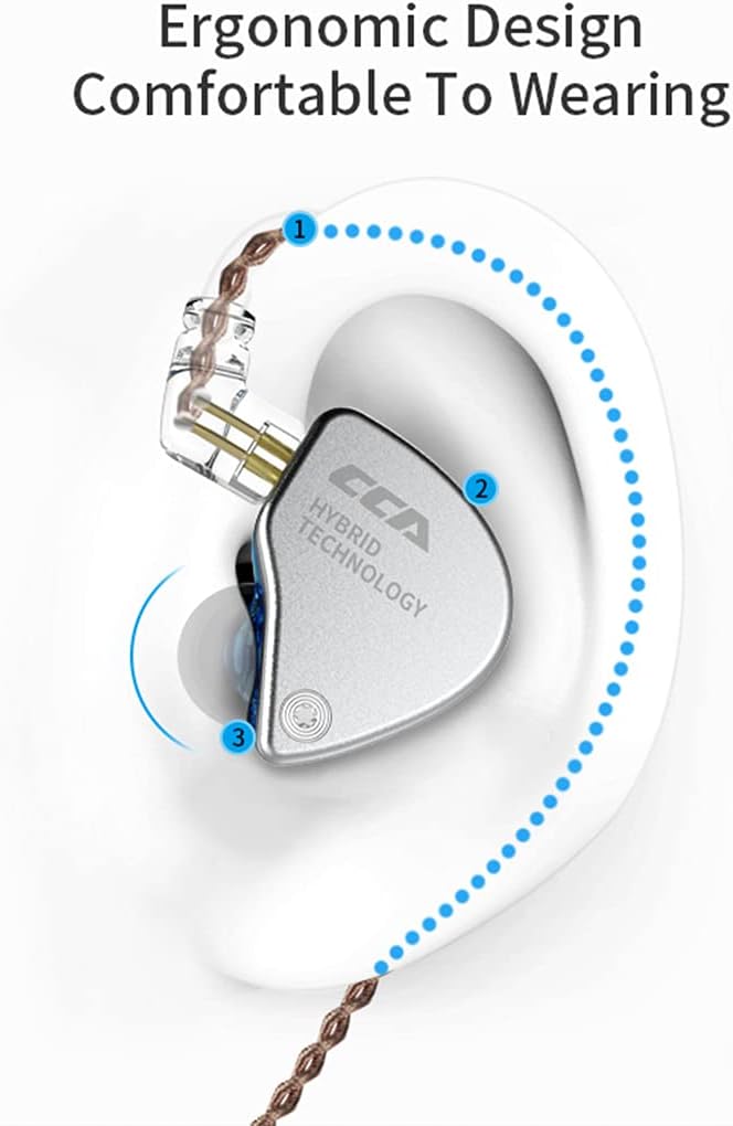 🛒 Flash Sale CCA CA4 in Ear Monitor IEM Headphones Noise Cancelling Bass Earbuds Wired Dual Drivers HiFi Stereo Earphones Over The Ear Earbuds for DJ Musicians Singer Music Enthusiast