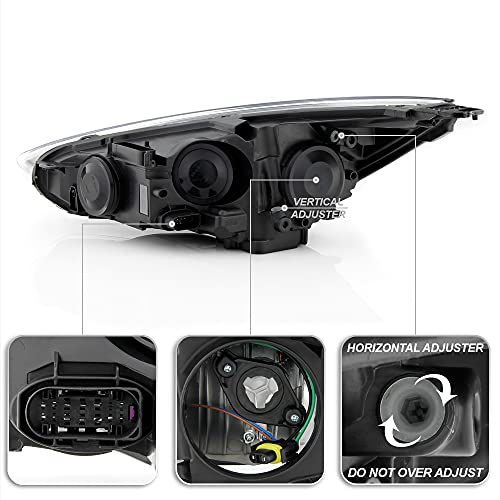 ACANII - For [Halogen Type Black Housing w/LED DRL] 2015-2018 Ford Focus Headlight Headlamp Assembly Passenger Side - Thumbnail 3