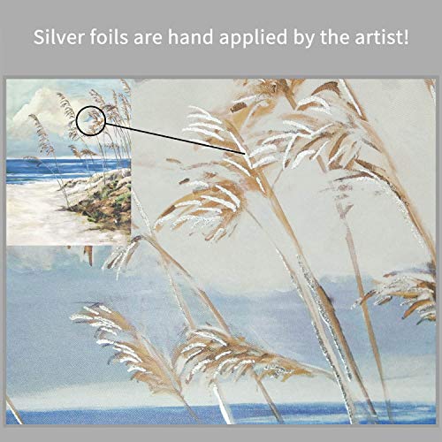 Artistic Path Abstract Beach Wall Art Picture: Blue Ocean Artwork Seaside Painting Print On Canvas For Office (24" W X 18" H, Multi-Sized) #TOP4