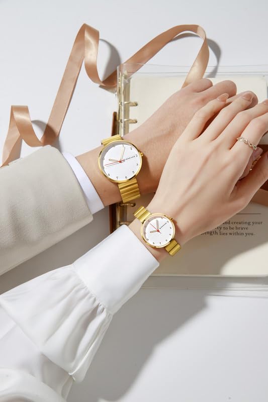 Image of Giordano Analog Couple Watch Set - Elegant Dial with Stainless Steel Strap - His & Hers Matching Watches - Minimalist Unisex Design