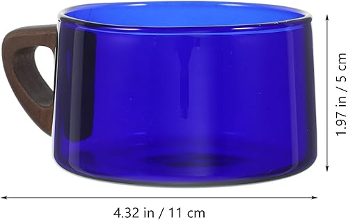 Miniatura 5 de Kichvoe Tazas de café de vidrio transparente Taza de café de vidrio transparente Vaso de agua de gran capacidad con mango de madera, taza de