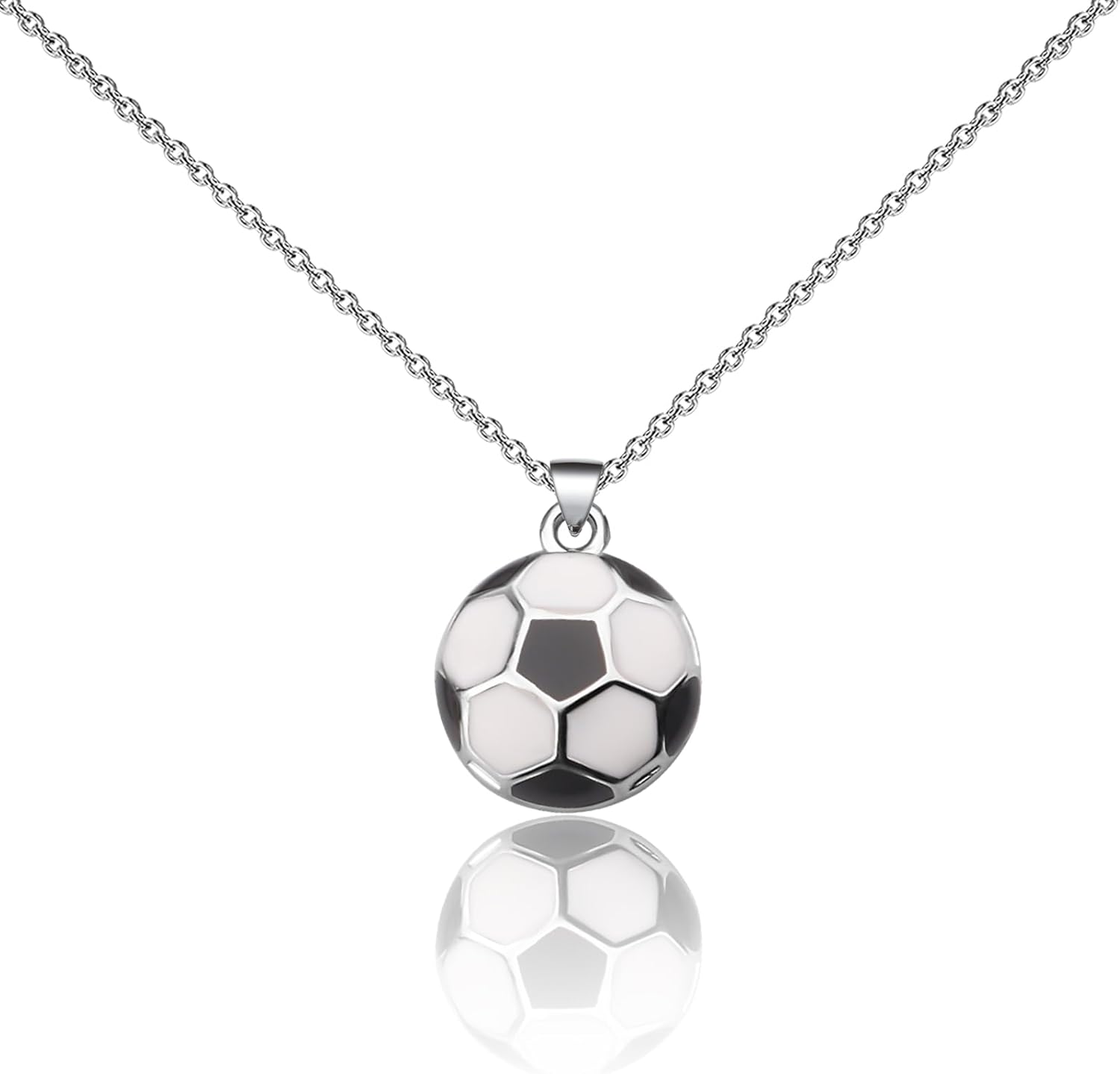 FEELMEM Soccer Player Gift Soccer Pendant Necklace Soccer Coach Gift Sports Ball Jewelry Love Soccer Gifts - Image 2