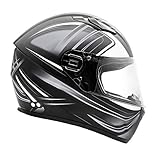 Typhoon Adult Full Face Motorcycle Helmet DOT Certified - (Matte Grey, 4XL)