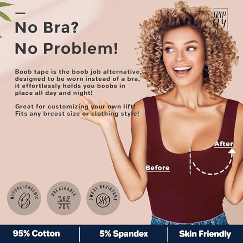 Image of Tripsky XL Breast Lift Tape, BoobTape for Large Breasts,Body Tape for Fashion,Athletic Tape Boobtape &NippleCover for A-G Cup
