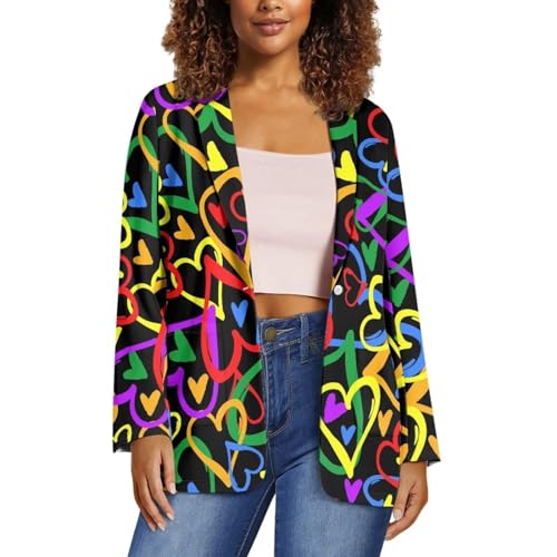 xixirimido Blazer para mujer con bolsillos, un botón, manga larga...