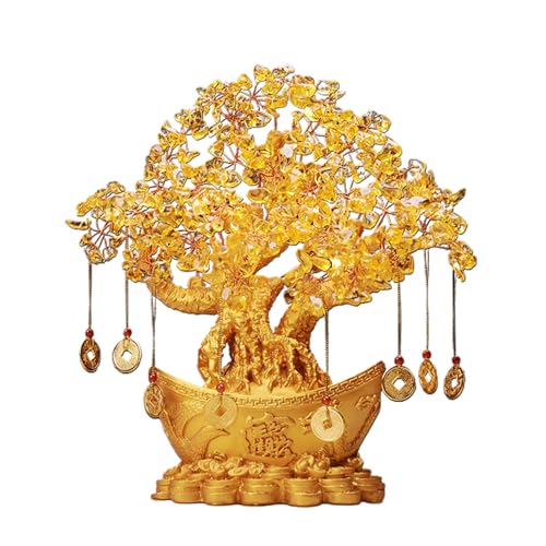 Citrin -Münzbaum - Kristallgeldbäume, Symbole | Dekorative chinesische...
