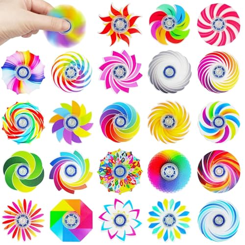 MLPKOI 24 Pièces Fidget Spinners, Mini Hand Spinner, Soulagement du Stress Jouets Sensoriels, Fidget Toys, Cadeau Anniversaire Enfants, Récompenses de...