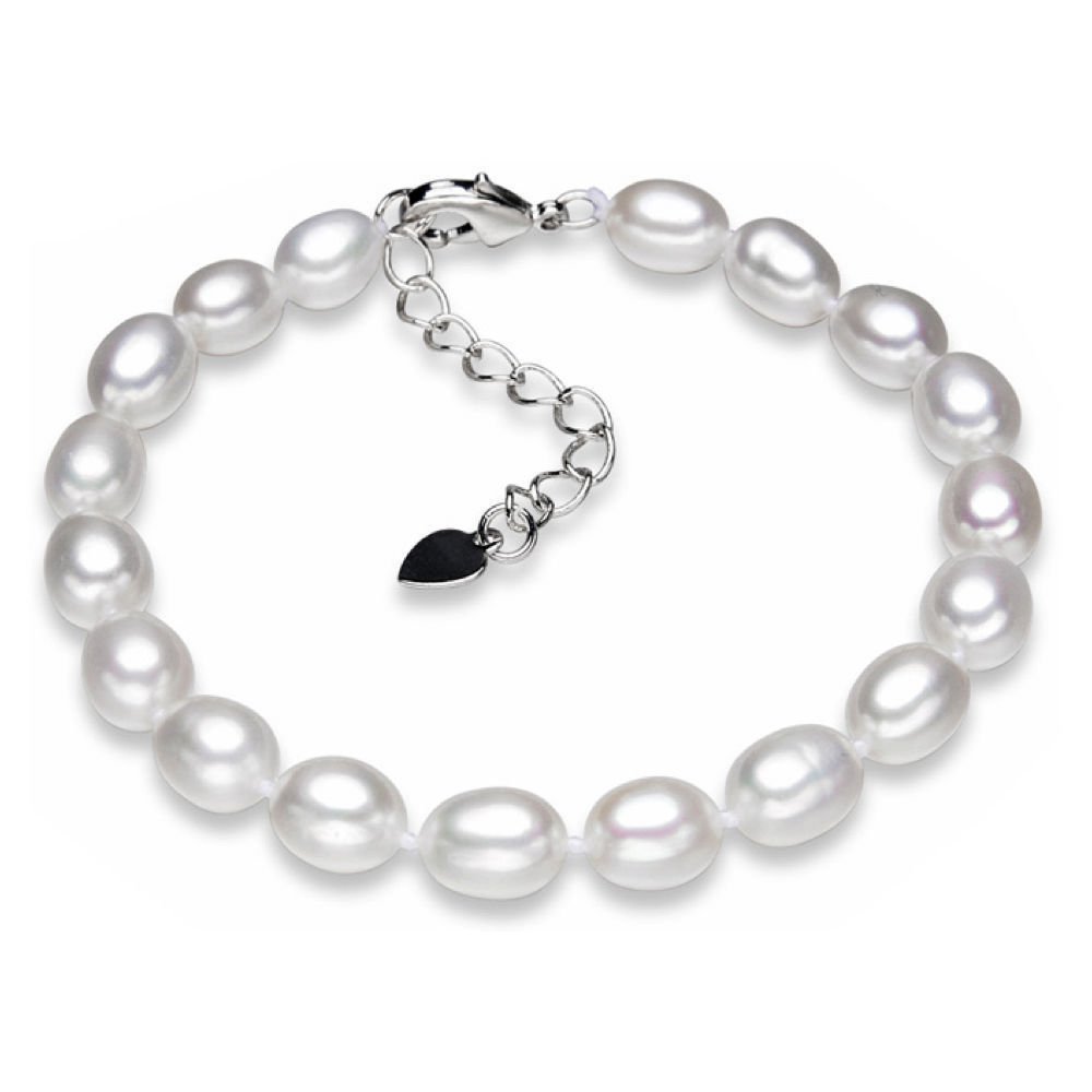 Kim Johanson, collana di perle Leyla in argento sterling 925, con una perla d'acqua dolce come ciondolo, da donna. sacchetto per gioielli