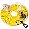 25 Feet Heavy Duty Generator Adapter Extension Cord,Generator Locking Cord,NEMA L14-30P to Four 5-20R, 4 Prong 10 Gauge Flat Generator Cable,125/250V 30Amp 7500 Watts Yodotek