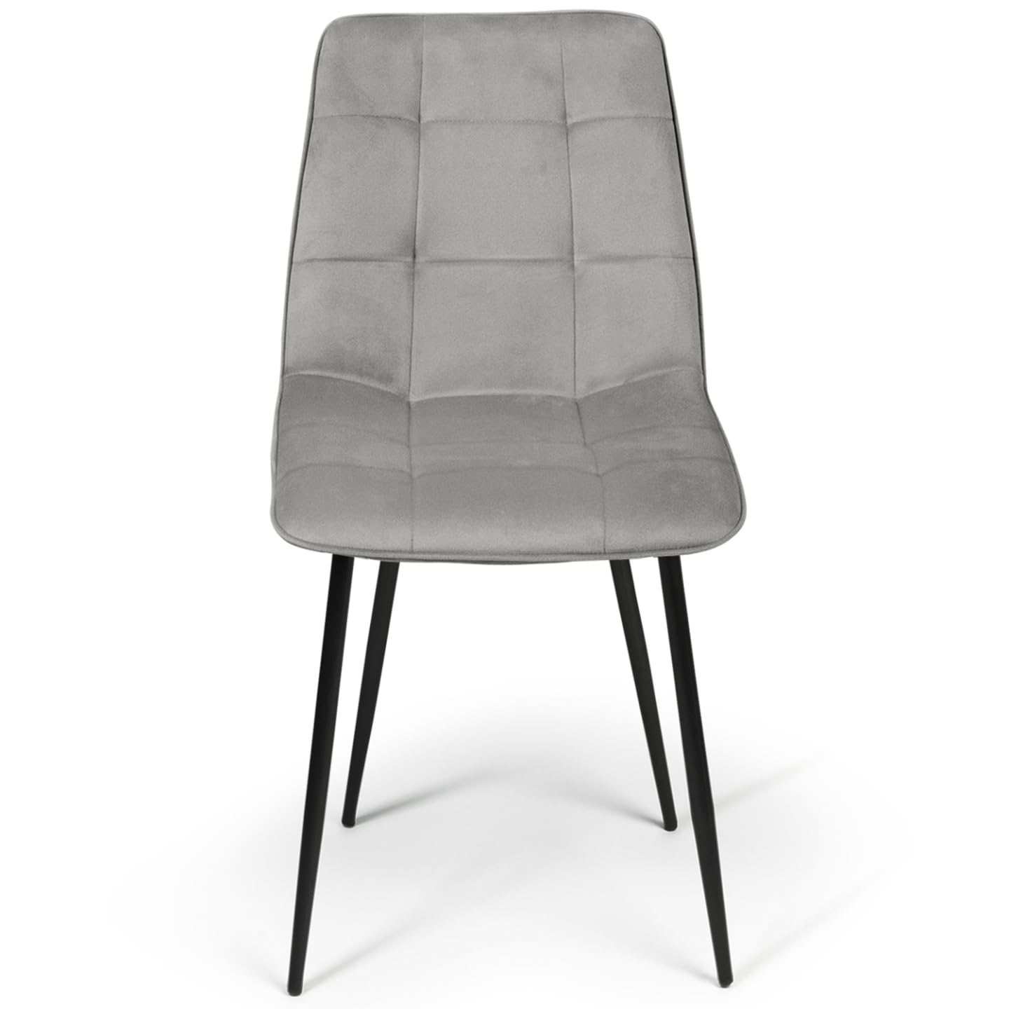 IDMarket - Lote de 4 sillas de comedor MILA de terciopelo gris claro